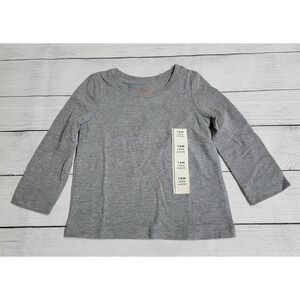 Cat & Jack Long Sleeve Basic T-Shirt Flat Gray Toddler Girls Size 18M